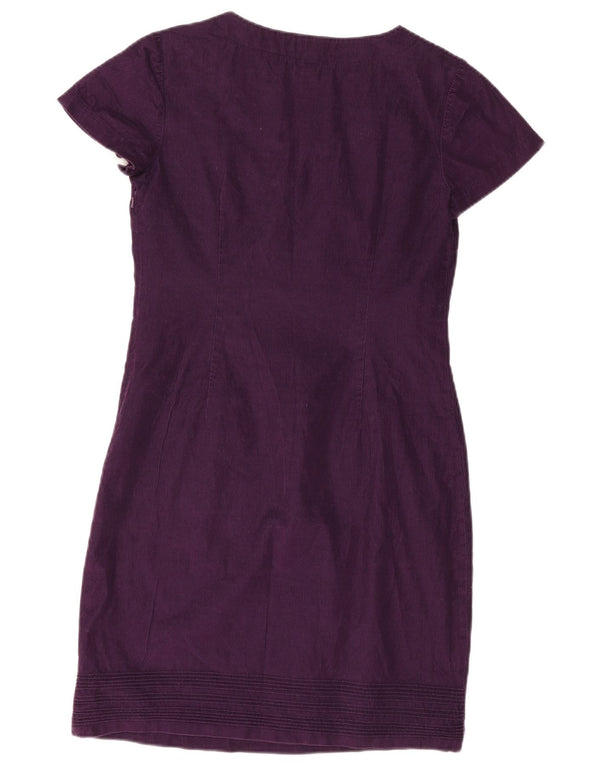 BODEN Womens Corduroy Sheath Dress UK 10 Small Purple Cotton