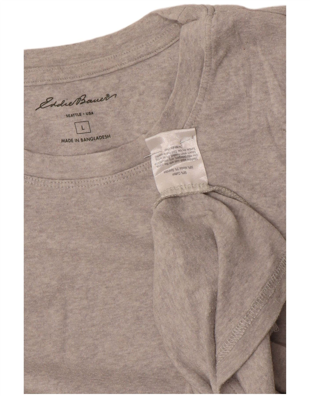 Damski top z długim rękawem EDDIE BAUER UK 14, duży, szary, bawełniany