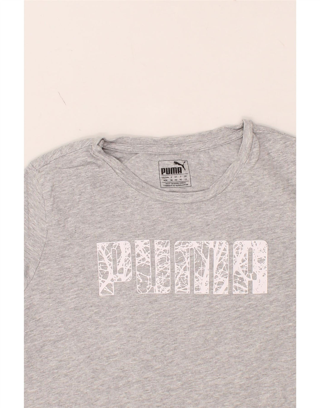 PUMA Womens Graphic T-Shirt Top UK 12 Medium Grey Cotton Vintage Puma and Second-Hand Puma from Messina Hembry 
