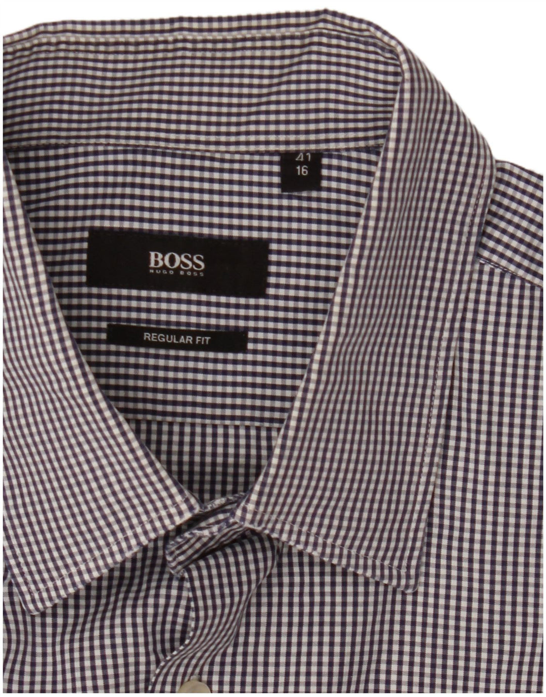 Koszula męska Hugo Boss o regularnym kroju, rozmiar 41 16, duża niebieska kratka