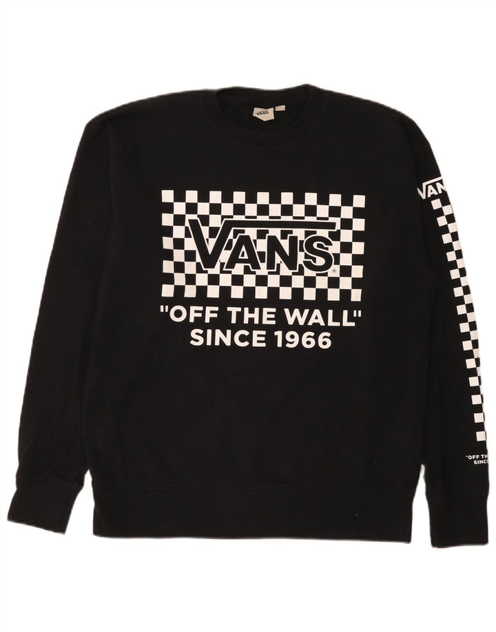 Męska bluza z grafiką Vans, sweter XS, czarna, geometryczna bawełna