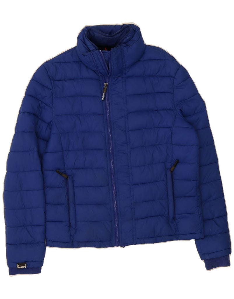 SUPERDRY Mens Padded Jacket UK 38 Medium Blue Nylon Vintage Superdry and Second-Hand Superdry from Messina Hembry 