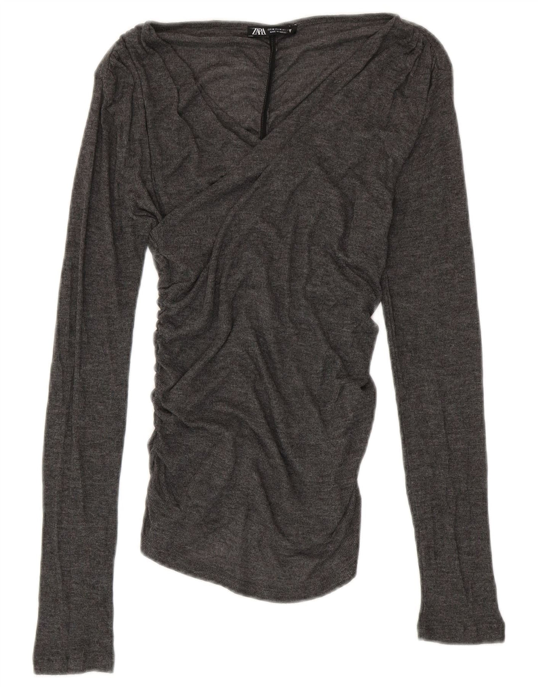Bluzka damska ZARA Top UK 12 Średni szary poliester