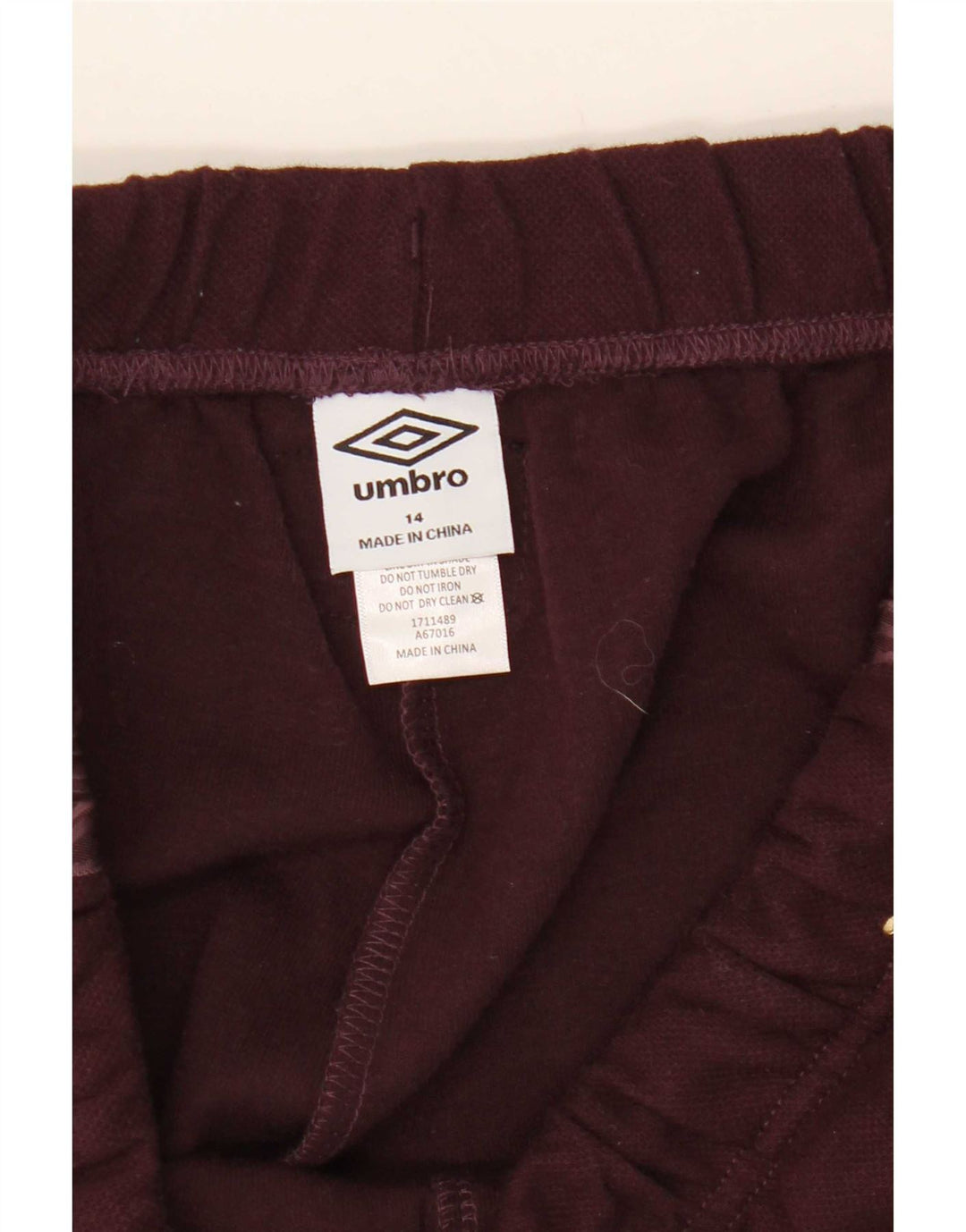 Damskie spodnie dresowe Umbro z grafiką UK 14, duże, bordowe, poliestrowe