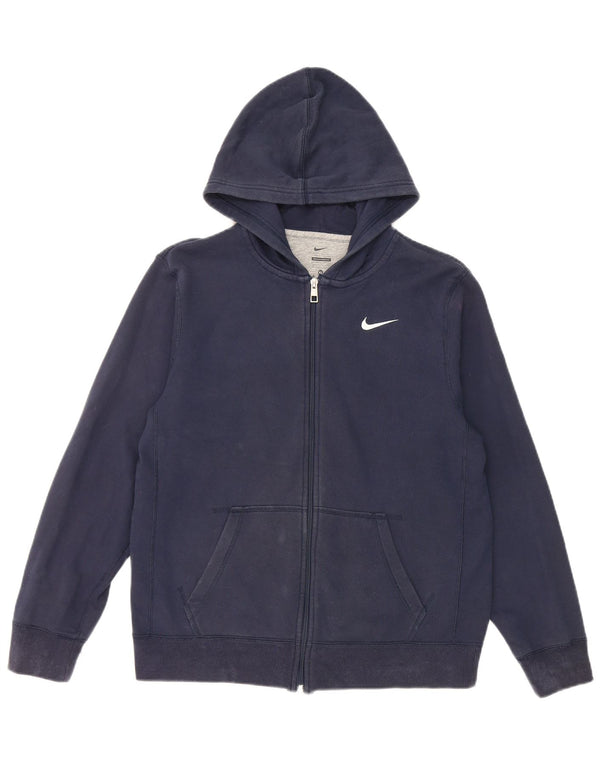 Chłopięcy sweter z kapturem i zamkiem Nike, 13-14 lat, XL, granatowy, bawełniany