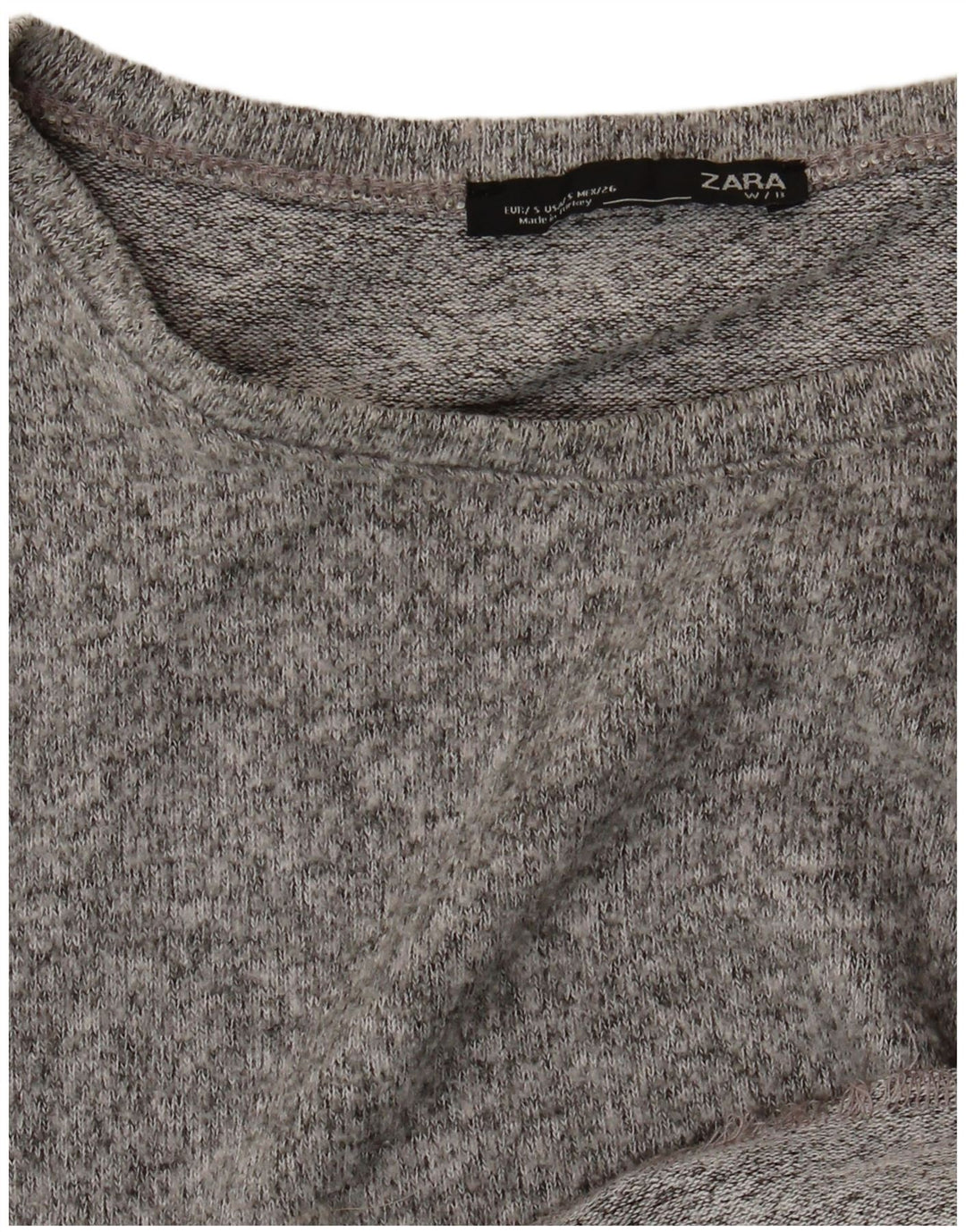 Damski top oversize z długim rękawem Zara UK 10, mały, szary nakrapiany