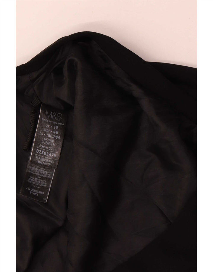 Marks & Spencer Damska spódnica w kształcie litery A UK 18 XL W38 Czarny poliester