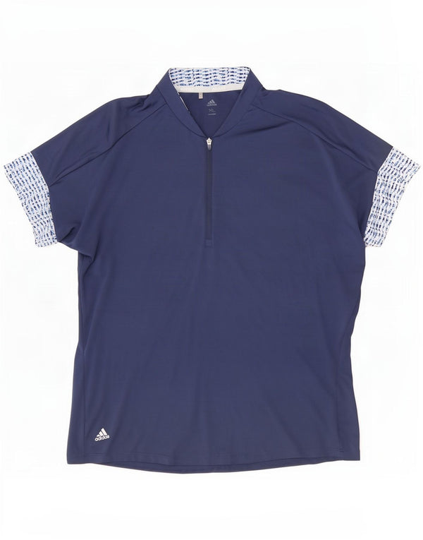 Męska koszulka Adidas z zamkiem błyskawicznym, XL, granatowa, nakrapiana