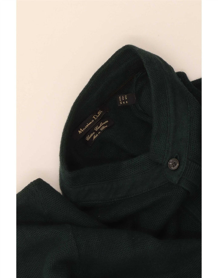 Męski sweter zapinany na guziki Massimo Dutti, średnio zielony