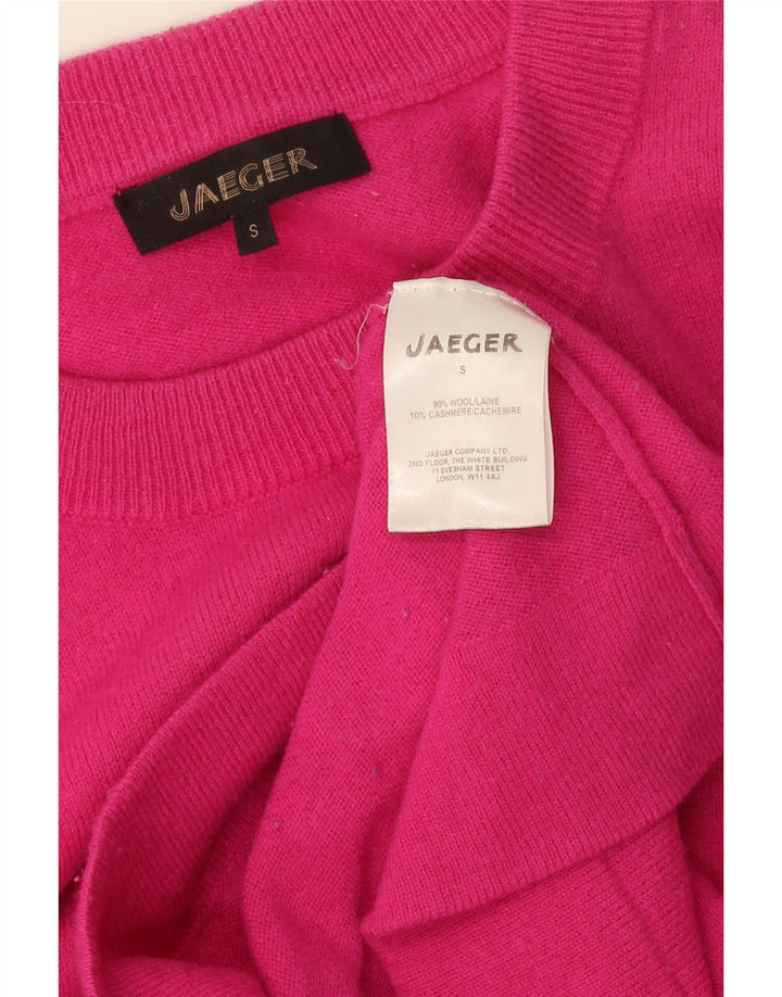 Damski sweter z okrągłym dekoltem Jaeger UK 10 Small Pink Wełna