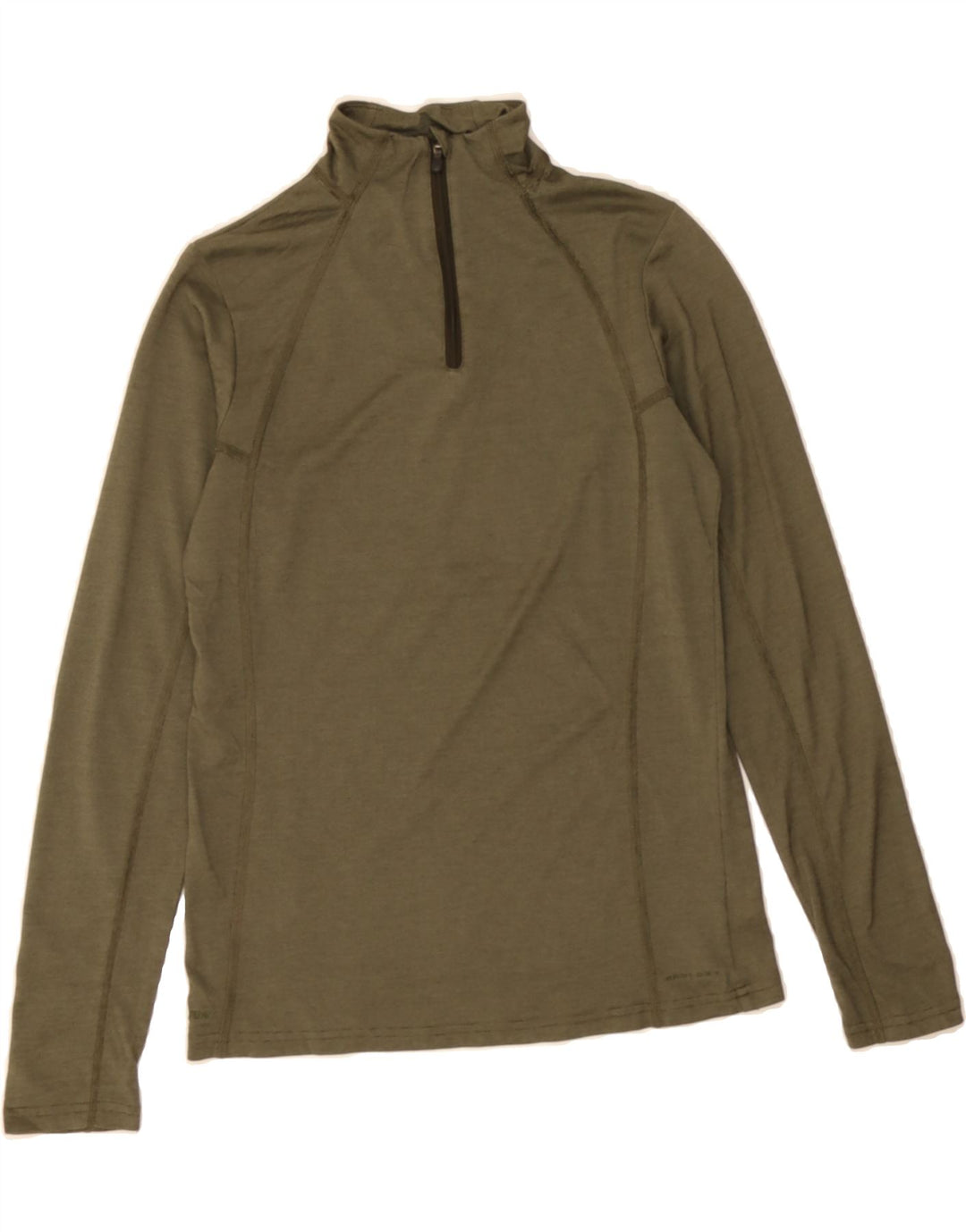 VINTAGE Womens Zip Neck Pullover Tracksuit Top UK 6 XS Khaki Polyester Vintage Vintage and Second-Hand Vintage from Messina Hembry 