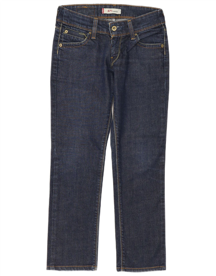 Damskie jeansy Levi's 571 Slim W26 L26 Niebieskie bawełniane