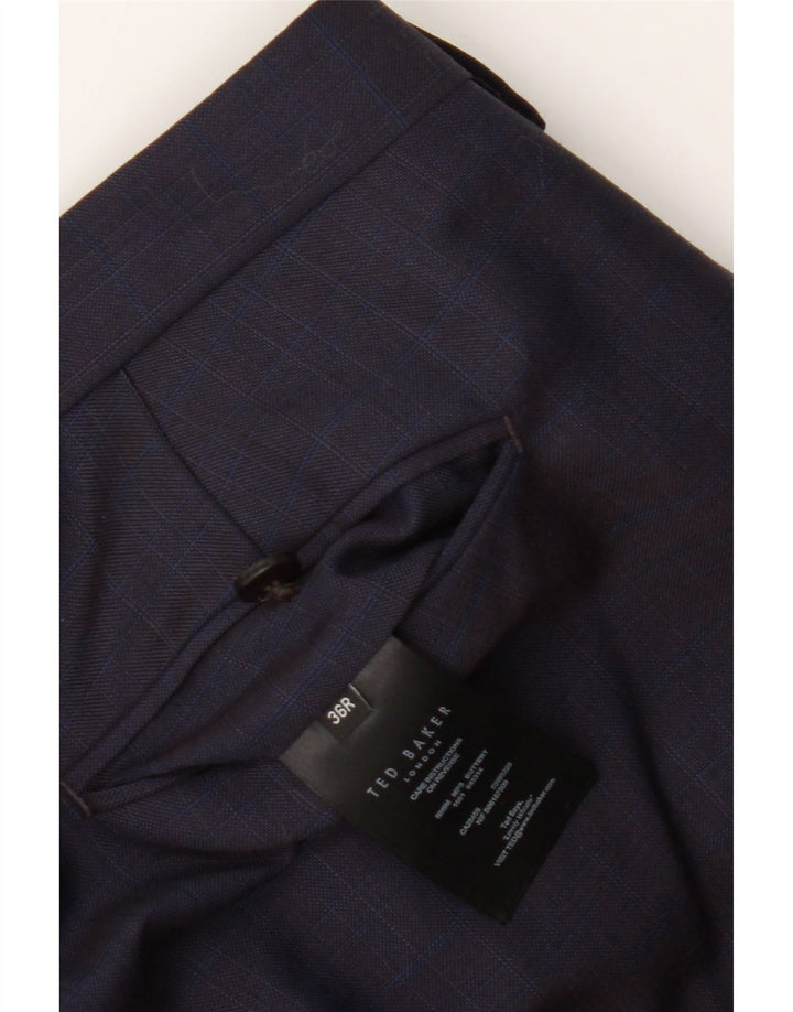 Męskie spodnie garniturowe Ted Baker W36 L31 Granatowo-wełniane