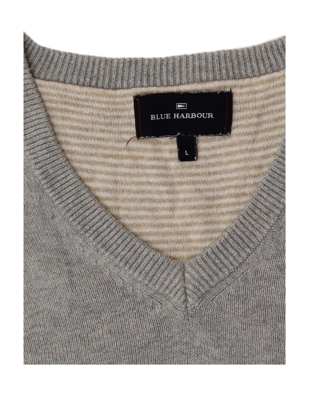 Męski bezrękawnik Marks & Spencer Blue Harbor z dekoltem w kształcie litery V, duży, szary