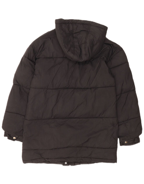 Topshop Damski płaszcz z kapturem, oversize, wyściełany UK 6 XS, czarny nylon