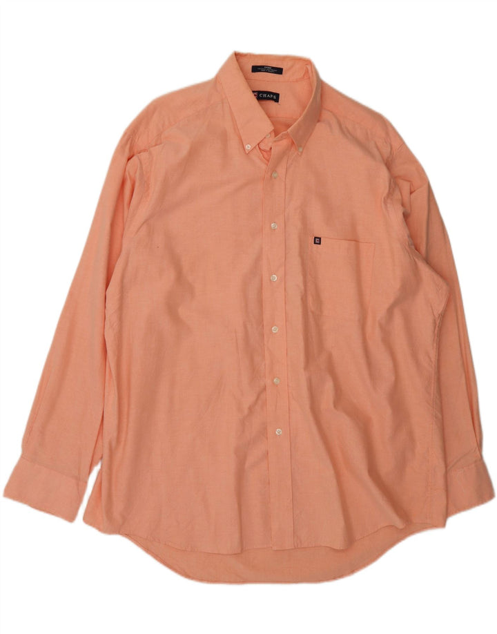CHAPS Mens Shirt Size 17 17 1/2 XL Pink Cotton Vintage Chaps and Second-Hand Chaps from Messina Hembry 