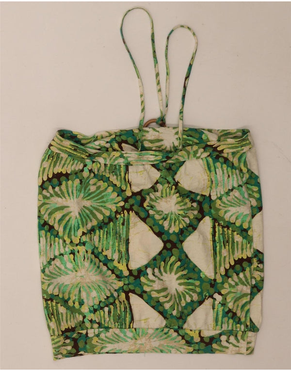 Damski top Gap Crop Halter UK 12 Średni zielony Argyle/Diamentowa bawełna