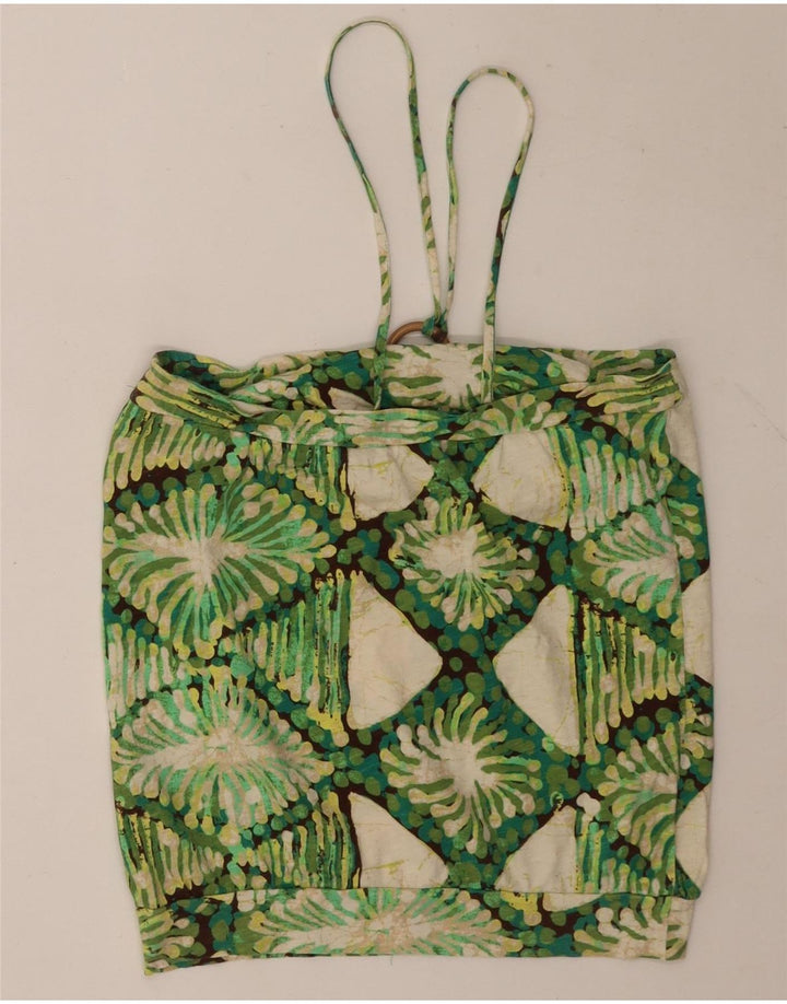 Damski top Gap Crop Halter UK 12 Średni zielony Argyle/Diamentowa bawełna
