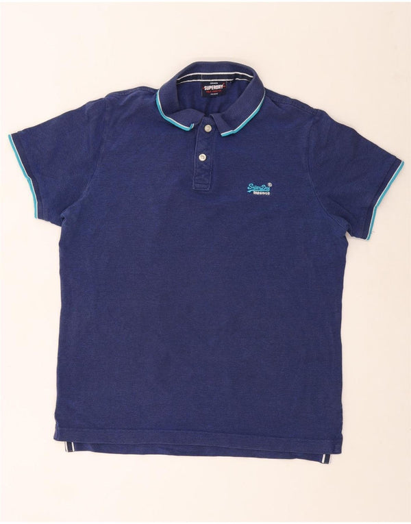 Męska koszulka polo SUPERDRY 2XL, granatowa, bawełniana