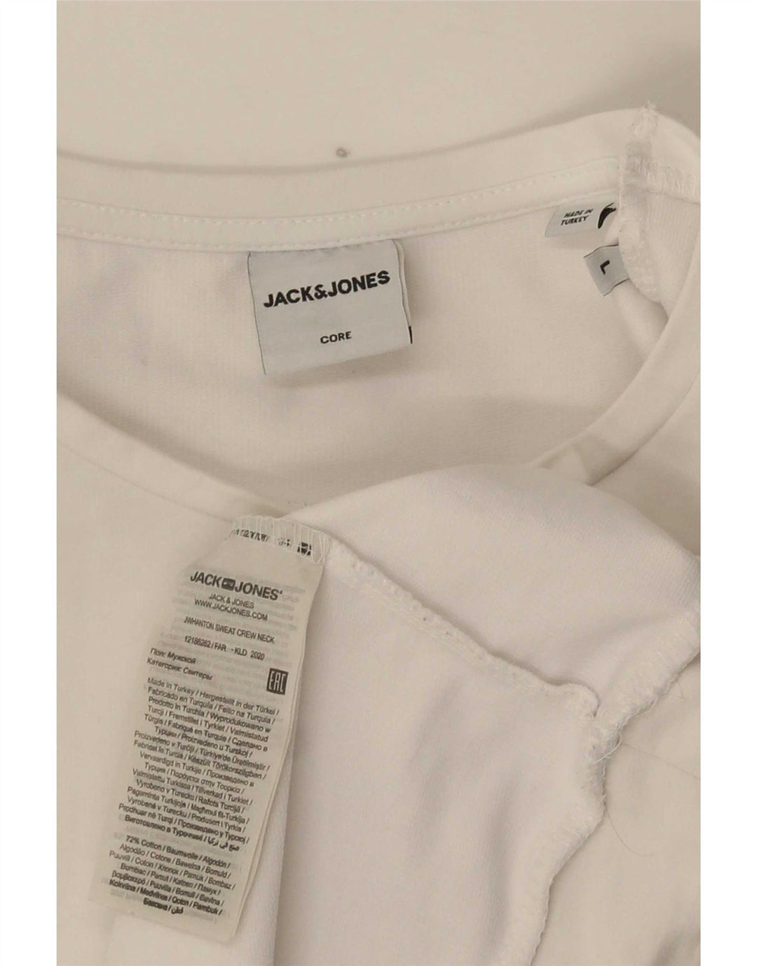 Męska bluza z grafiką Jack & Jones, duża, biała, bawełniana