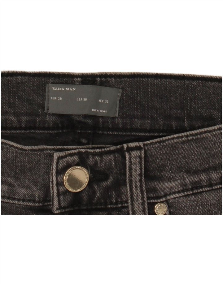 Męskie proste dżinsy ZARA EU 38 Small W30 L29 Czarne