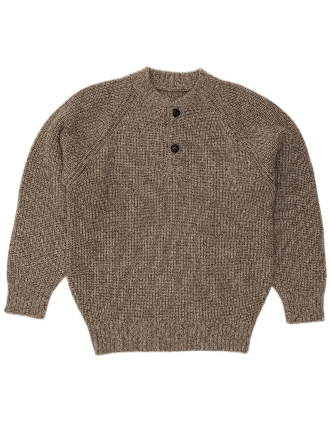 Męski sweter z okrągłym dekoltem w stylu vintage, średnio szary