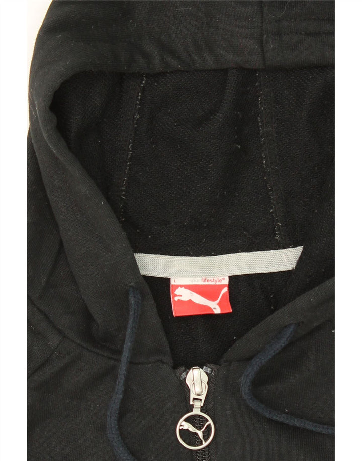 PUMA Boys Zip Hoodie Sweater 11-12 Years Large Black Vintage Puma and Second-Hand Puma from Messina Hembry 