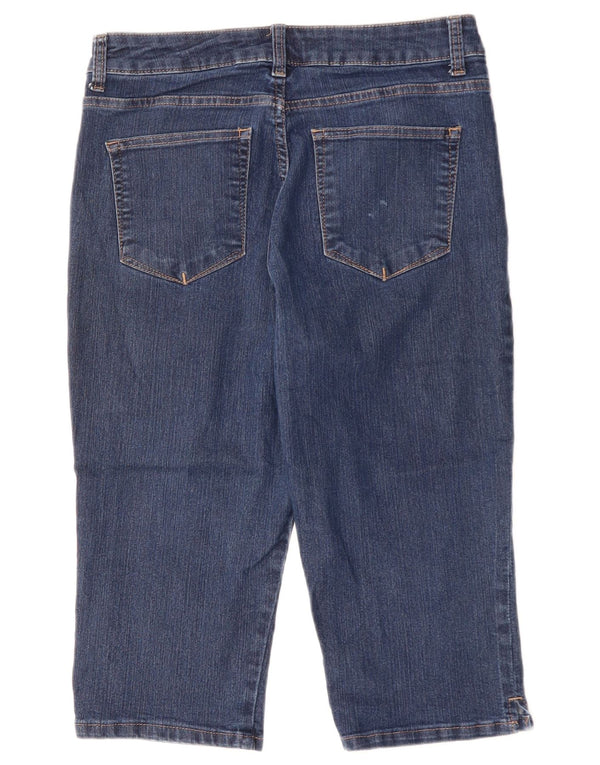 Damskie jeansy Capri LEE o klasycznym kroju i wysokiej talii US 12, duże, W30 L17, niebieskie