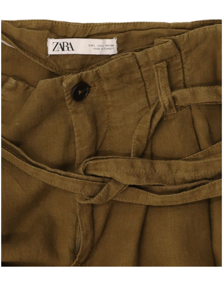ZARA Womens Straight Cargo Trousers Large W30 L26 Khaki