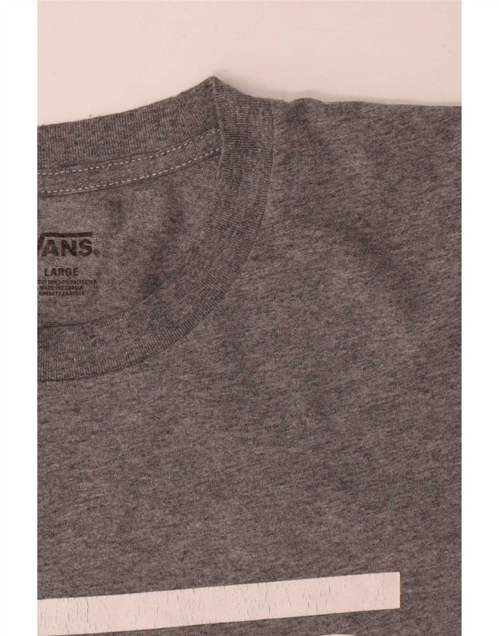 Męski T-shirt z grafiką Vans, duży, szary, bawełniany