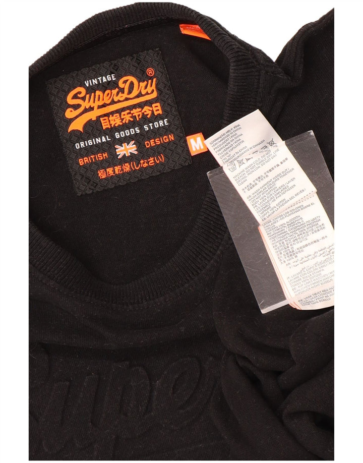 SUPERDRY Męski T-shirt z grafiką, średni czarny, bawełniany