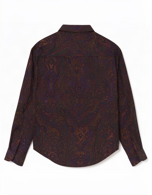 Damska bluzka koszulowa w stylu vintage, wiązana z przodu, UK 20 2XL, zielona paisley