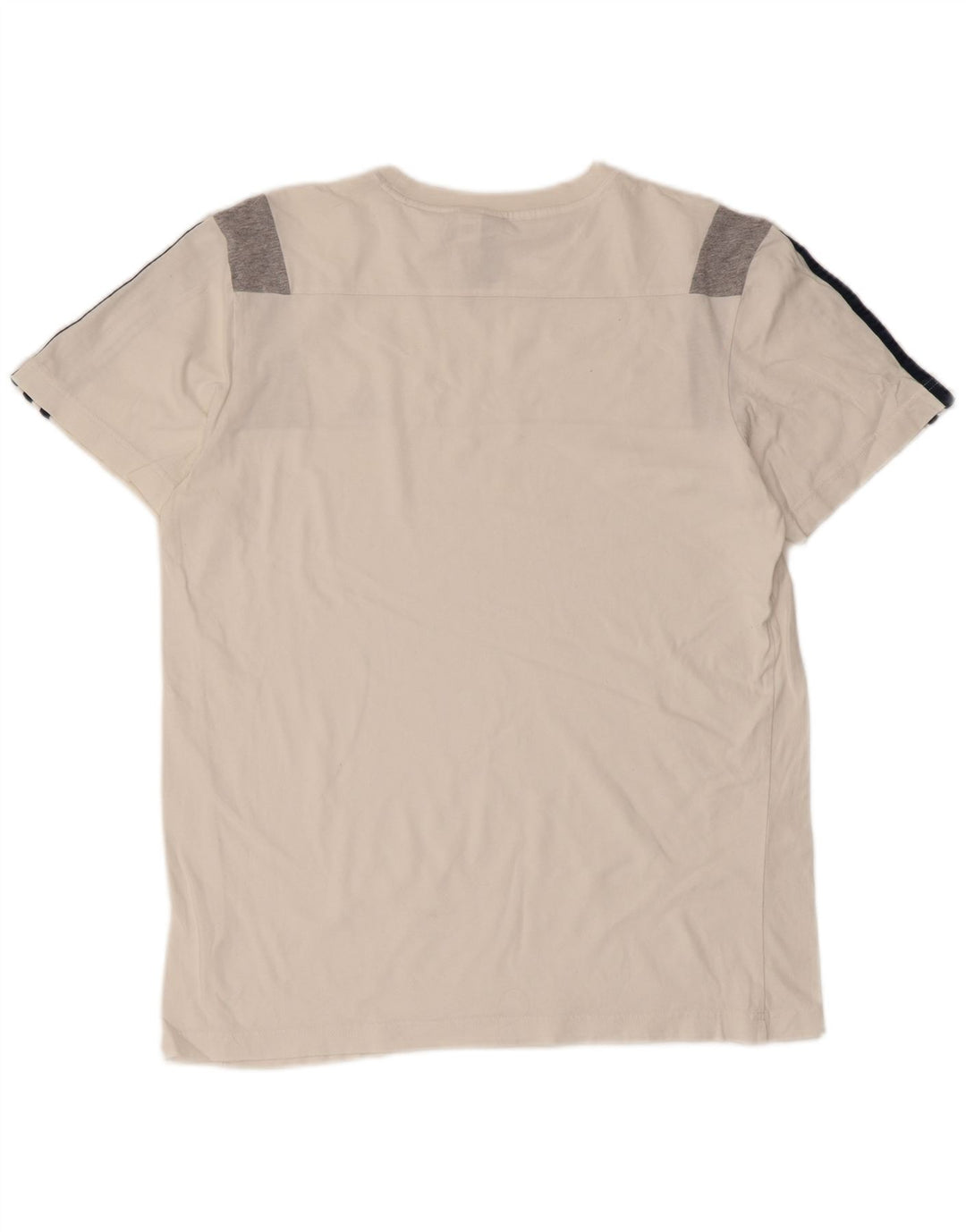 Adidas Męski T-shirt Top Średniej Białej Bawełny z Blokami Kolorów