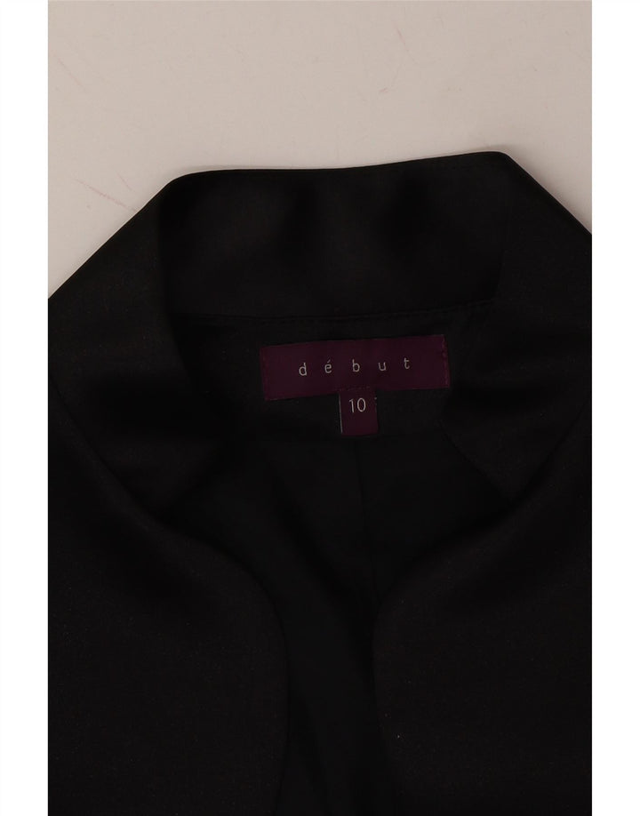 DEBUT Womens Bolero Jacket UK 10 Small Black Acetate Vintage Debut and Second-Hand Debut from Messina Hembry 