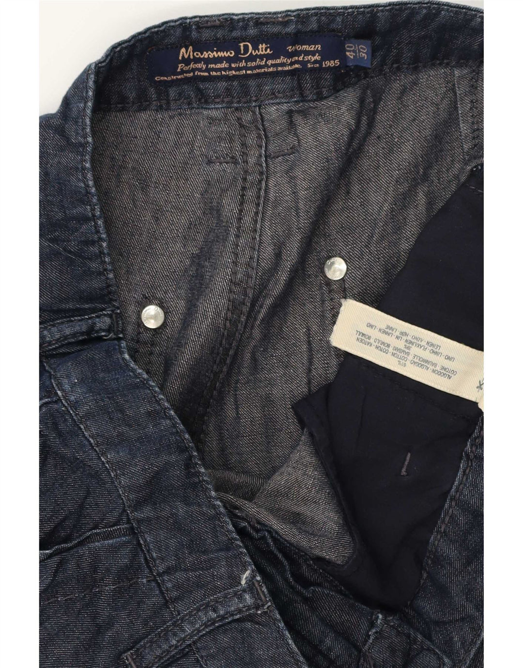Damskie spodenki jeansowe Massimo Dutti EU 40 Medium W30 Granatowa bawełna
