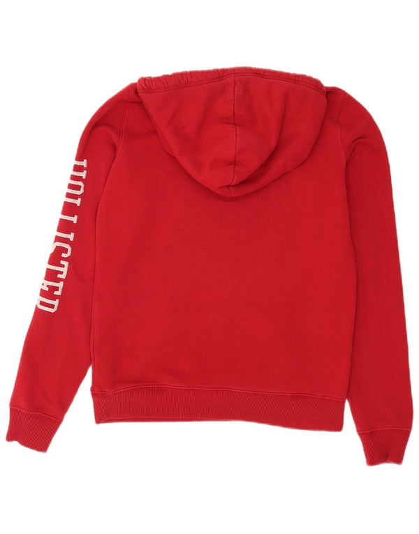 Damski sweter z kapturem Hollister Graphic, o swobodnym kroju, UK 4 XS, czerwony, bawełniany
