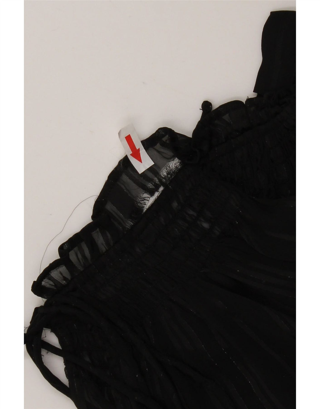 Marks & Spencer Damski oversize'owy top z długim rękawem, prześwitujący, UK 6 XS, czarny