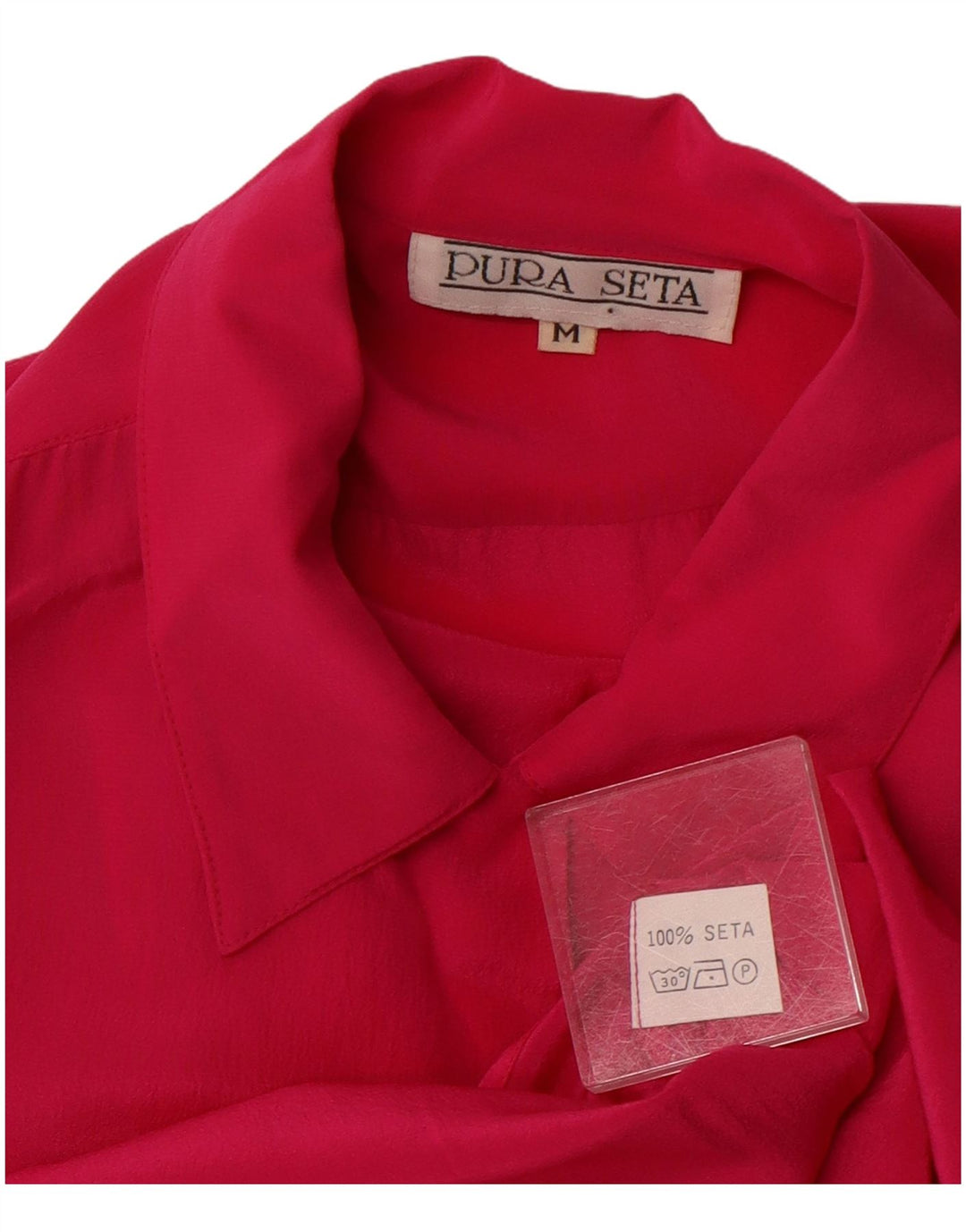 Damska bluzka koszulowa VINTAGE UK 14 Średni różowy jedwab