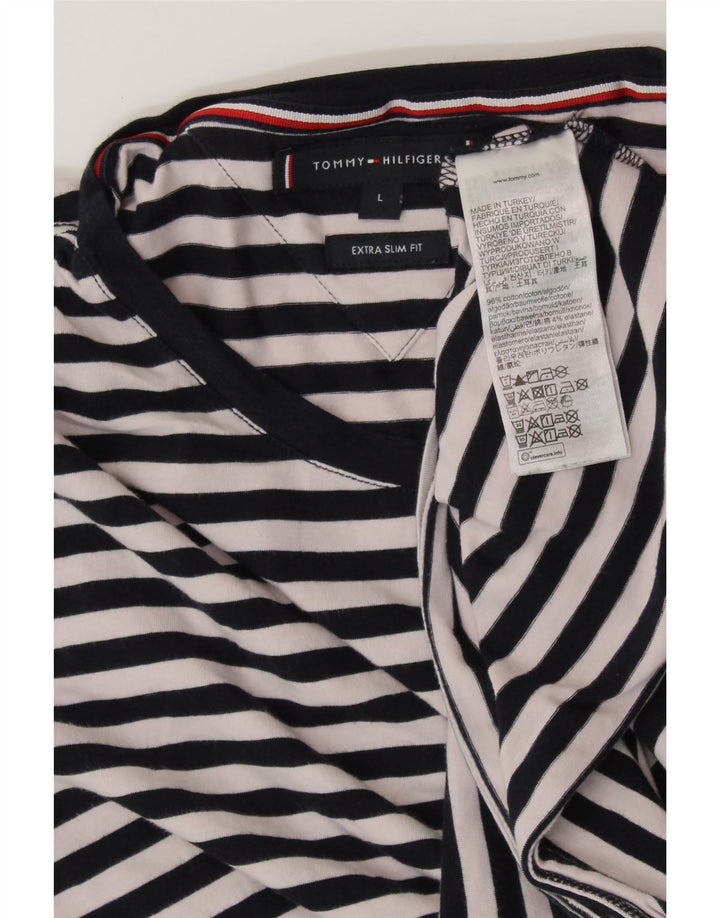 T-shirt męski TOMMY HILFIGER Extra Slim, duży, bawełniany w granatowe paski