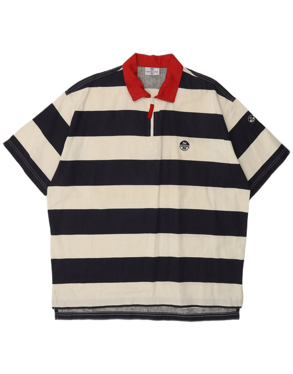 Męska koszulka polo do rugby NORTH SAILS, duża, bawełniana w granatowe paski