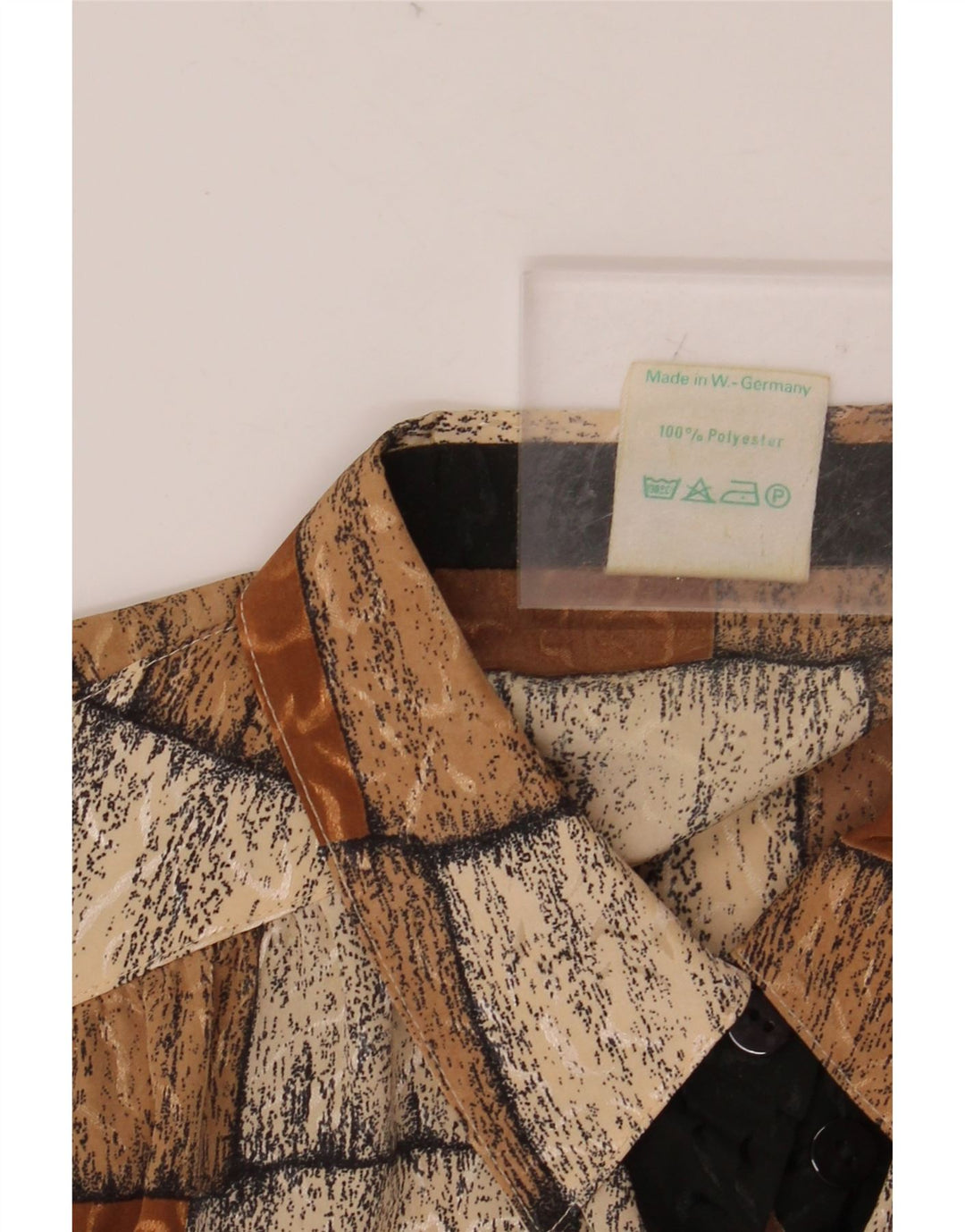 FRANKENWALDER Damska bluzka koszulowa EU 42 Duży brązowy patchworkowy poliester