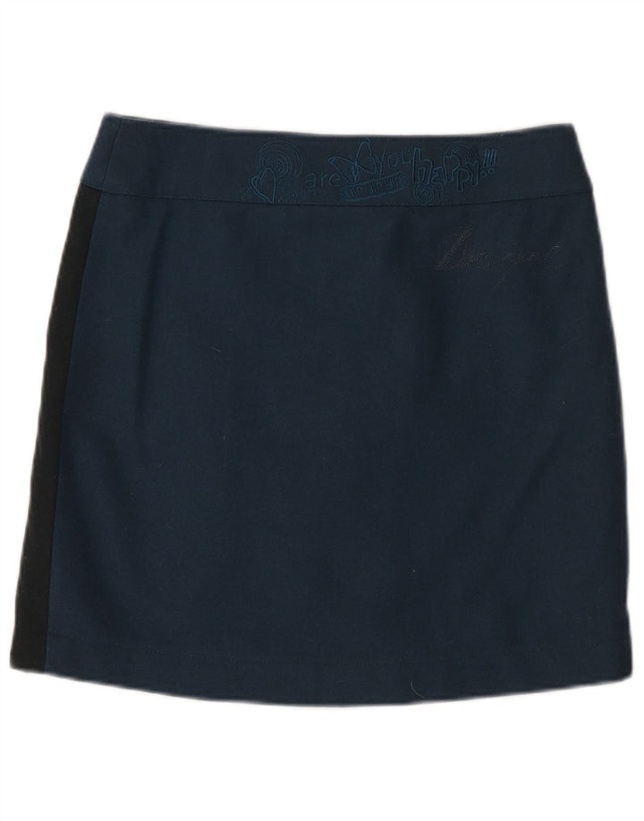 Desigual damska spódnica w kształcie litery A EU 38 Medium W32 Granatowa geometryczna
