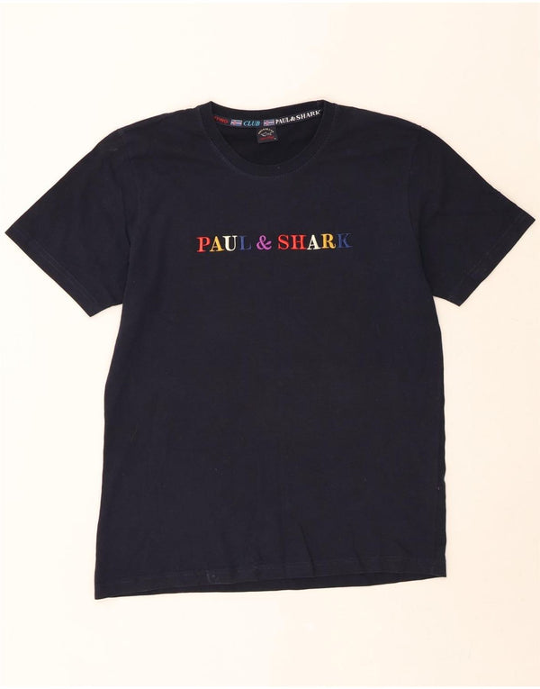 Męska koszulka z grafiką PAUL & SHARK Top XL, granatowa, bawełniana