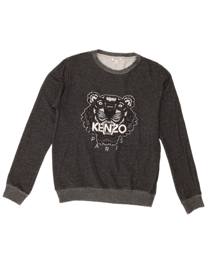 Bluza chłopięca Kenzo z grafiką, 15-16 lat, szara bawełna