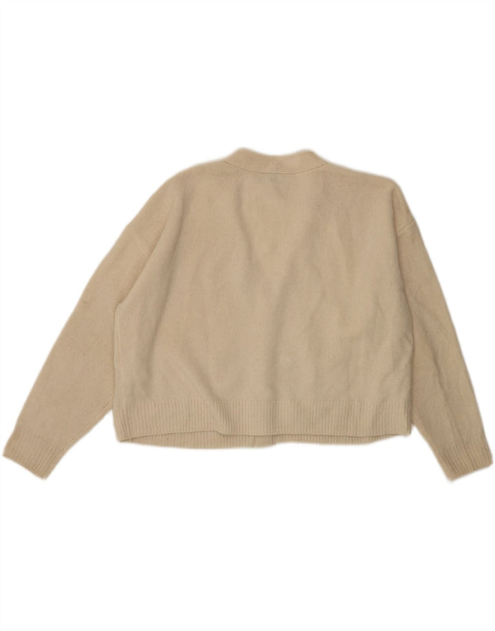 Damski sweter typu Crop Oversize Zara UK 10, mała wełniana w kolorze złamanej bieli