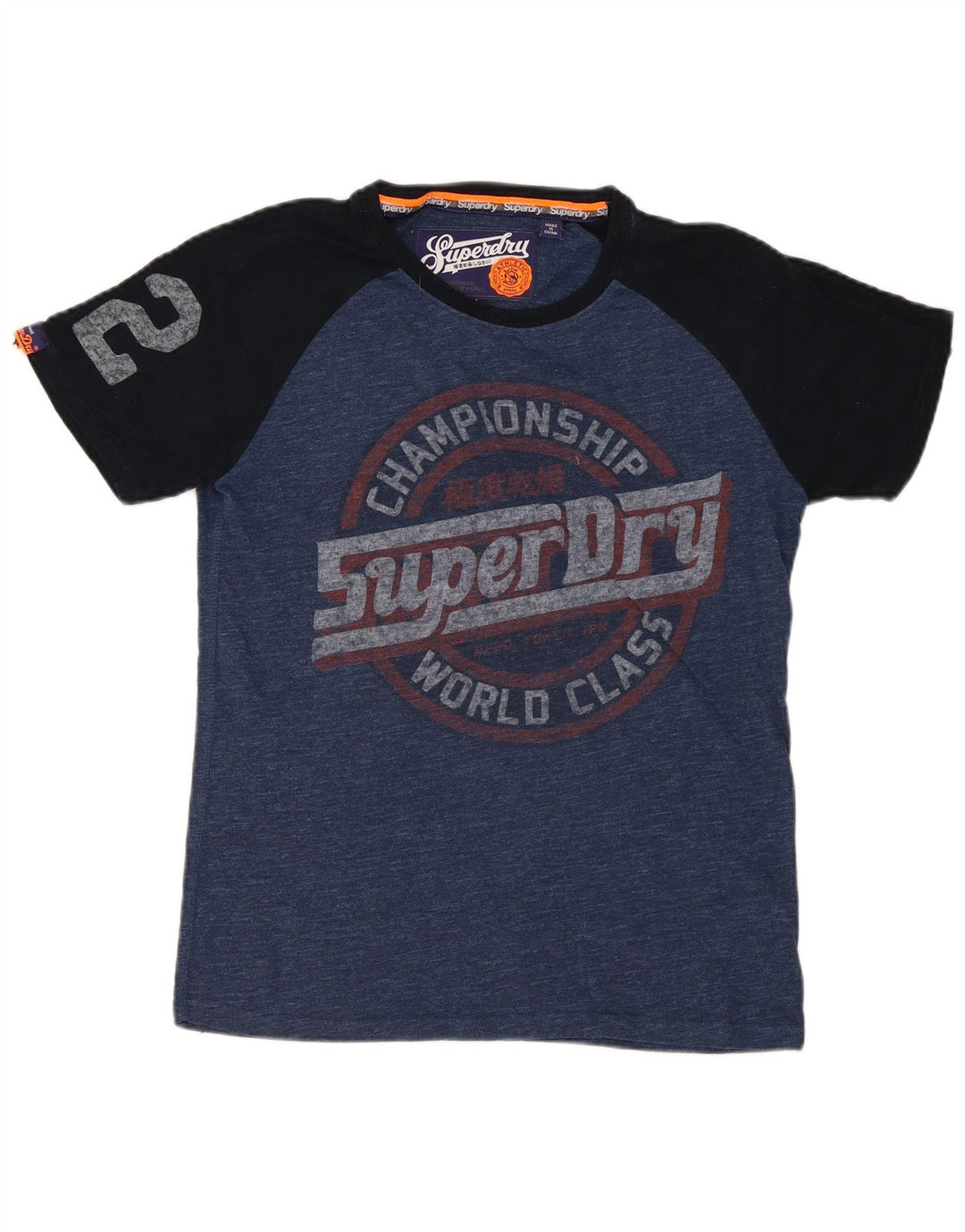 Męska koszulka z grafiką Superdry, bawełniana koszulka w kolorze średniego błękitu