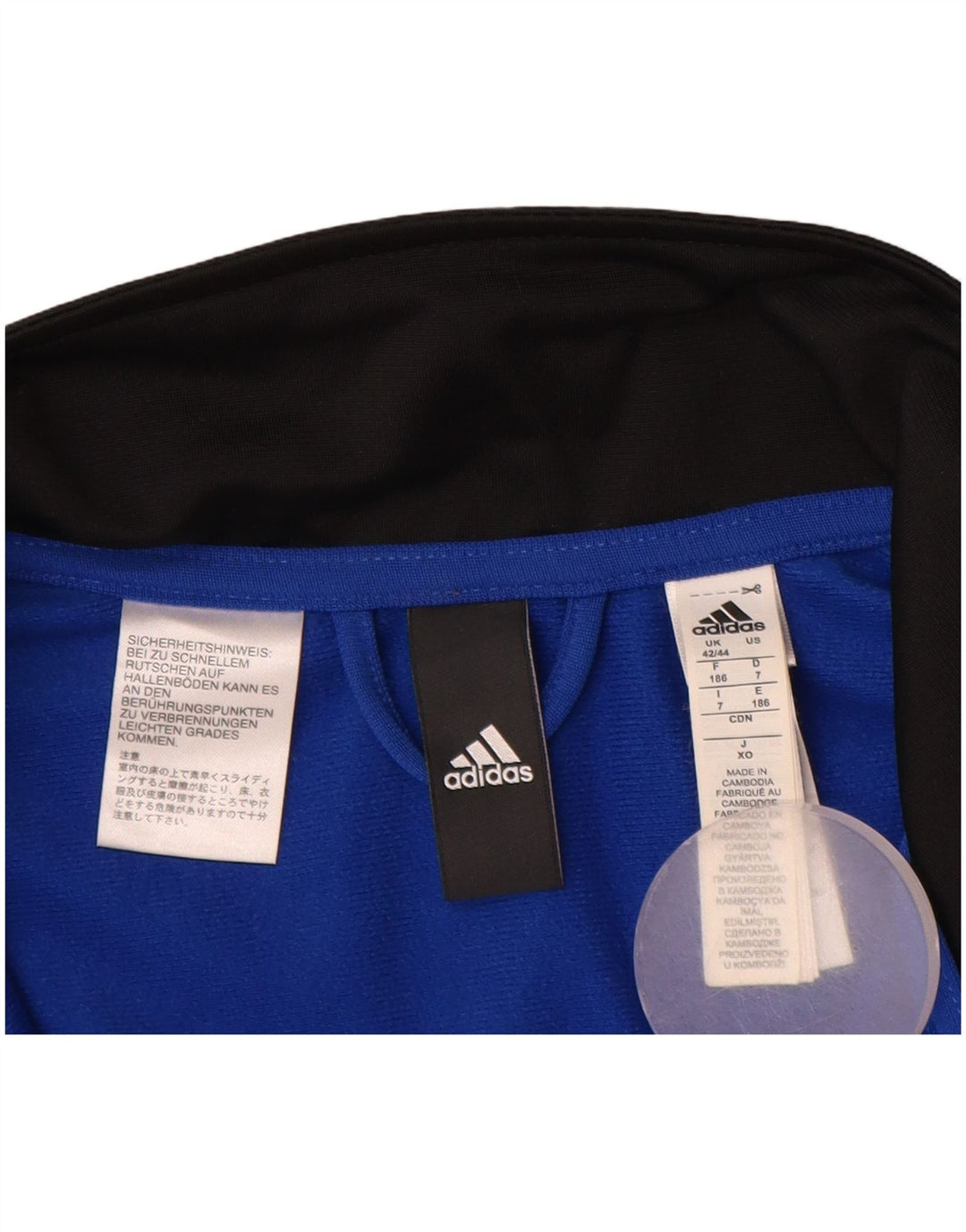 Adidas Męska bluza dresowa UK 42/44 Duży czarny poliester z blokami kolorów