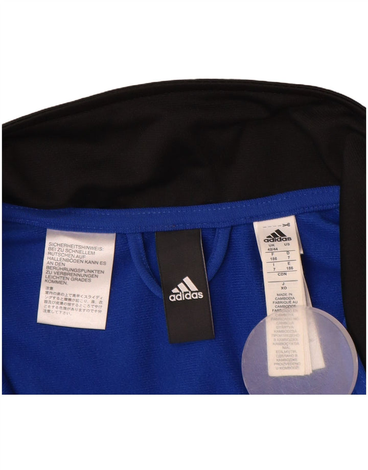 Adidas Męska bluza dresowa UK 42/44 Duży czarny poliester z blokami kolorów
