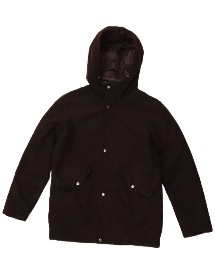 Męska ocieplana kurtka JACK & JONES z kapturem UK 34 XS, czarny poliester