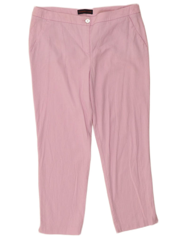 Damskie, zwężane spodnie Trussardi IT 44 Medium W32 L24 Różowa bawełna